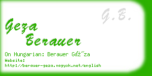 geza berauer business card